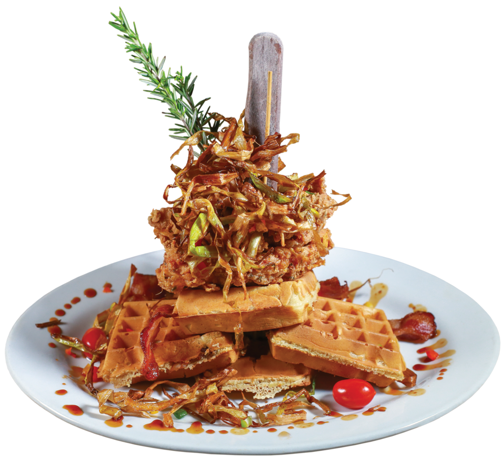 ANDY’S WORLD FAMOUS SAGE FRIED CHICKEN & WAFFLES $23.99