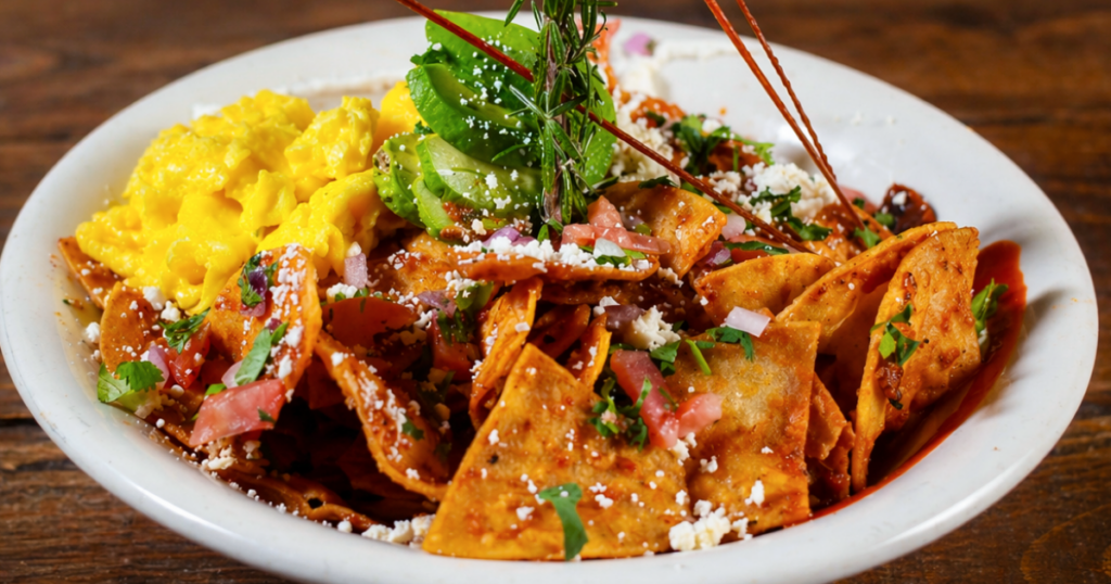 Best Breakfast in Orlando International Drive: Where to Eat on I-Drive 1 Savory breakfast with crispy tortillas, scrambled eggs, avocado, tomato and fresh herbs at Hash House A Go Go Orlando